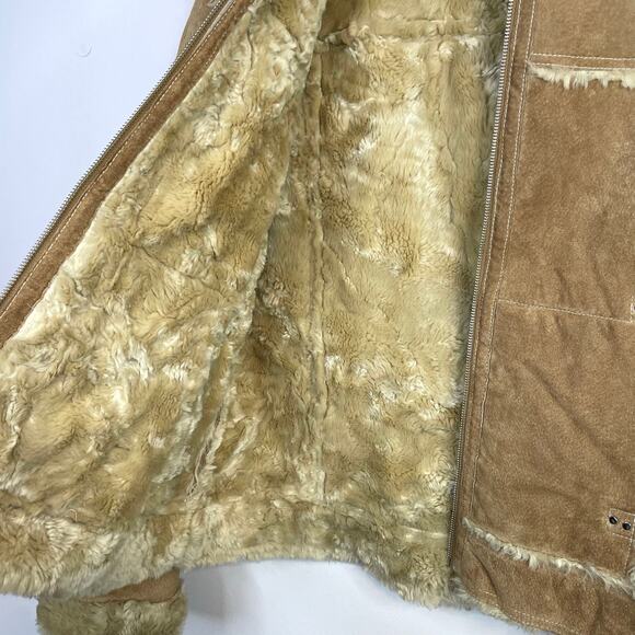 Wilsons Leather Suede Faux Shearling Fur Moto Jacket Boho Penny Lane Womens XL - Picture 7 of 17